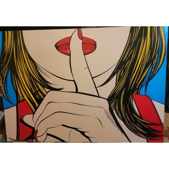 VTG 90s IKEA SOLMYRA Pop Art ‘Ssshhh’ by Deborah Azzopardi, Warhol Lichtenstein - Picture 7 of 16